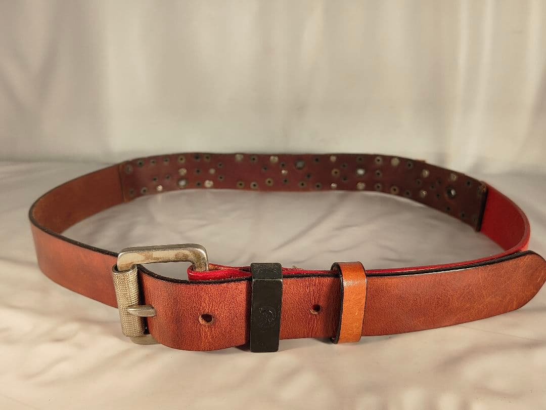 【ヴィンテージ】DIESEL ディーゼル　高級ドレスベルト　極艶本革真鍮　正規品