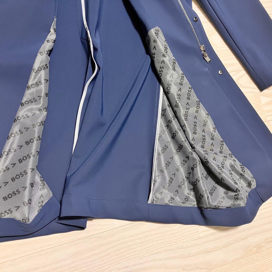 【美品】HUGO BOSS ネイビー ステンカラーコート ヒューゴボス　52