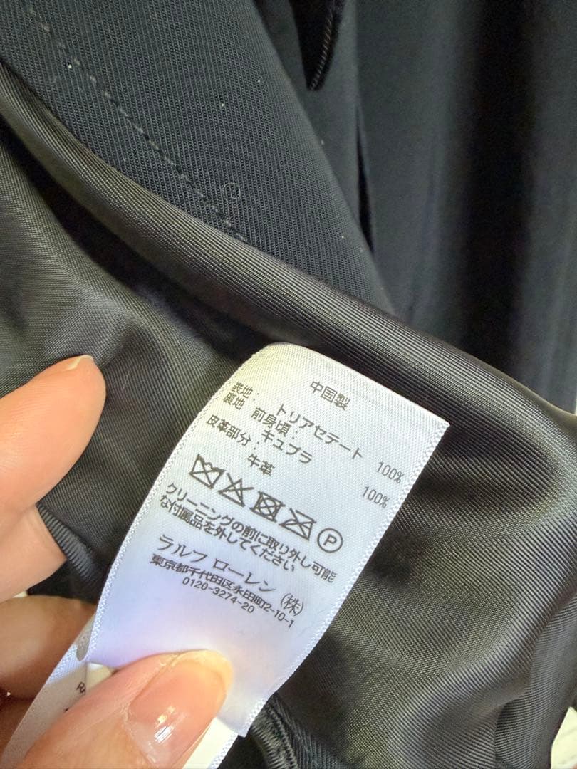 着用数回　ポロラルフローレン トレンチコート 黒 L