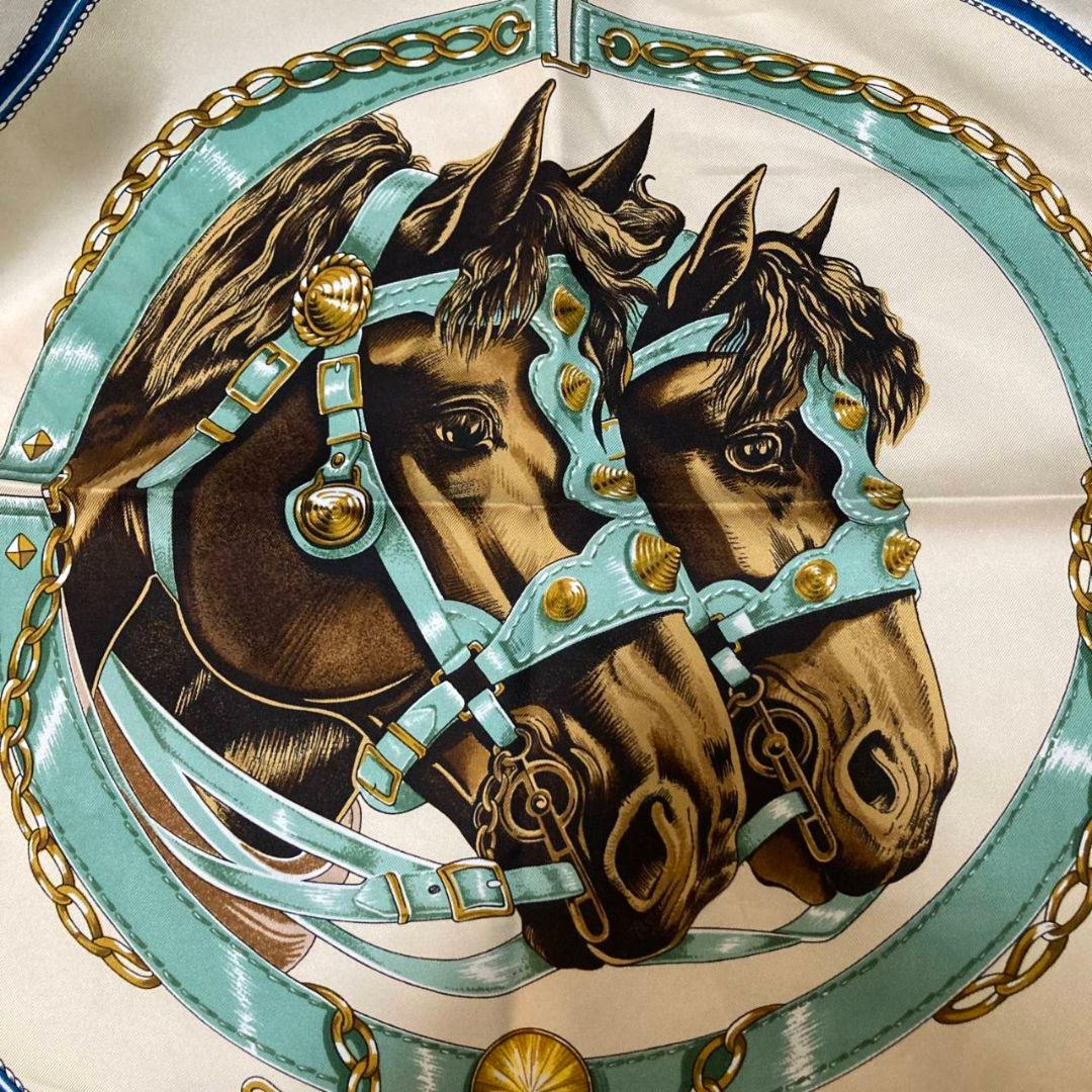 HERMESエルメスカレ90Chevaux de Trait馬柄 美品タグあり