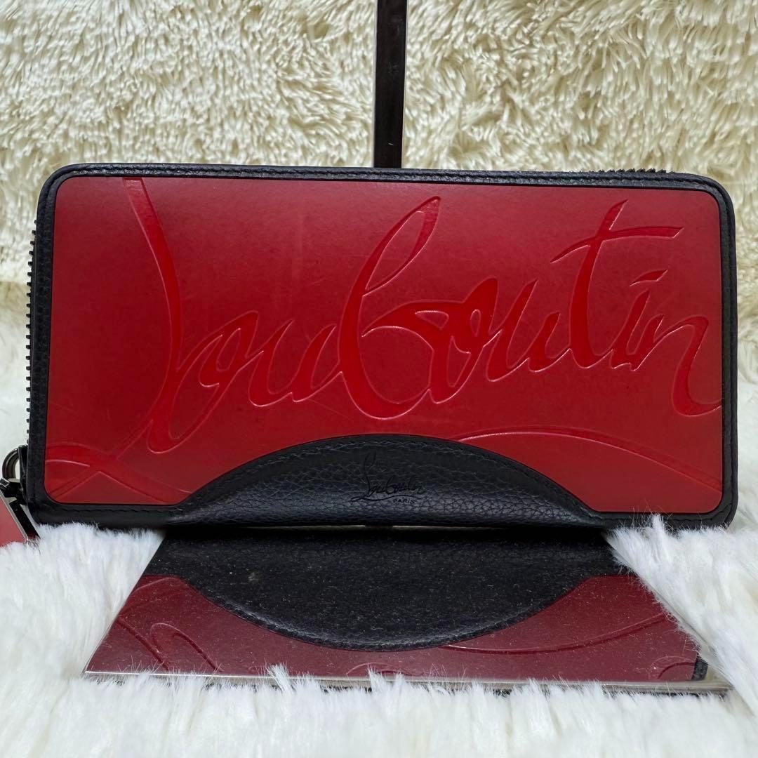 ✨美品✨クリスチャンルブタン 長財布 ブラック デカロゴ ラバーソール レザー