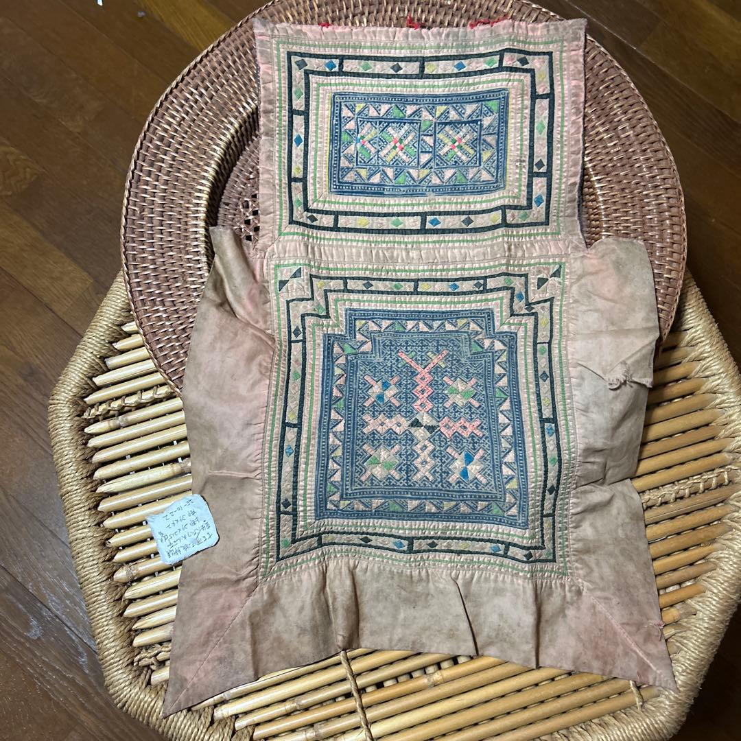 古古布モン族手刺繍藍染めバティック・おんぶ布