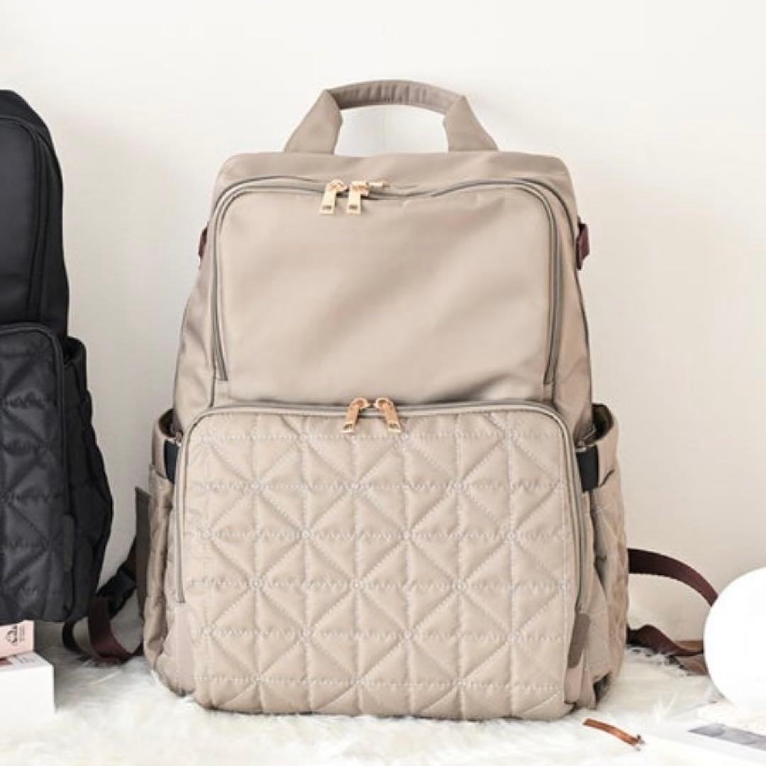 しまむら　MUMU 多機能リュック　マザーズバック　ベージュ　保冷機能付き