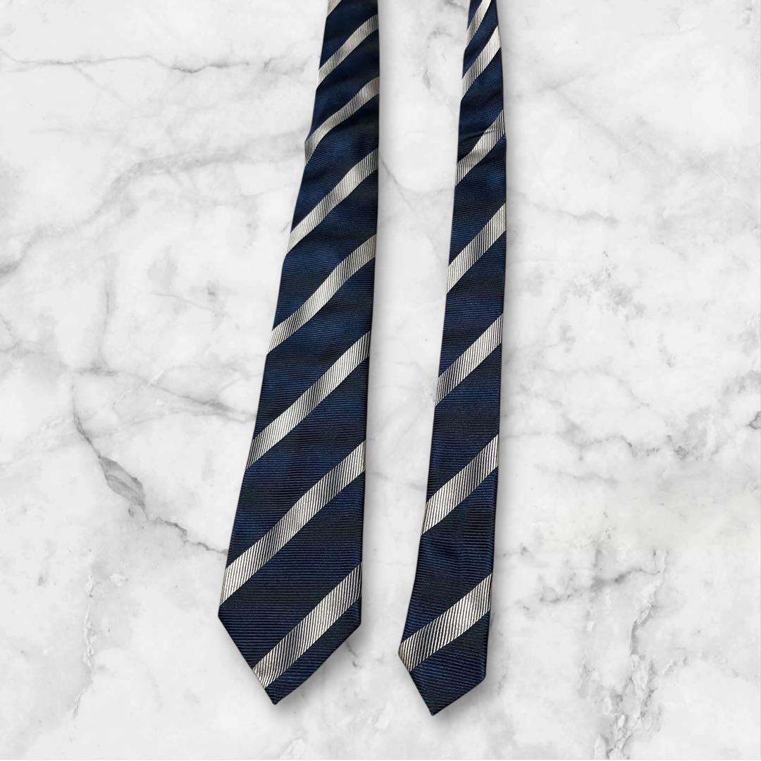 【未使用】FRANCO BASSI　ネクタイ　ストライプ　タグ付き　ジャガード