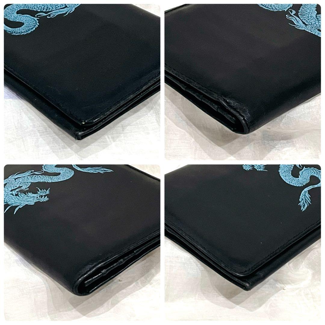 美品 JeanPaulGAULTTER 長財布 ブルードラゴン ロゴ型押し