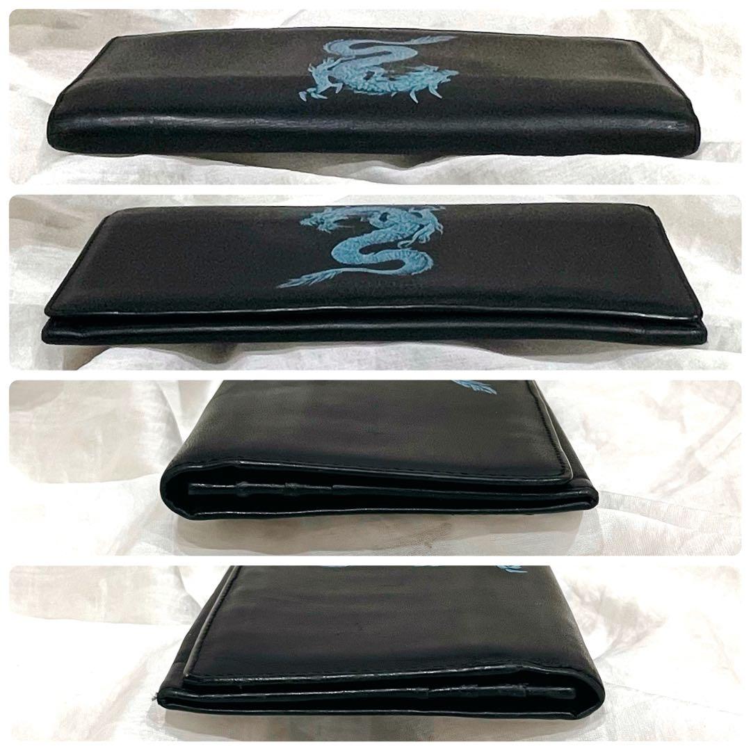 美品 JeanPaulGAULTTER 長財布 ブルードラゴン ロゴ型押し