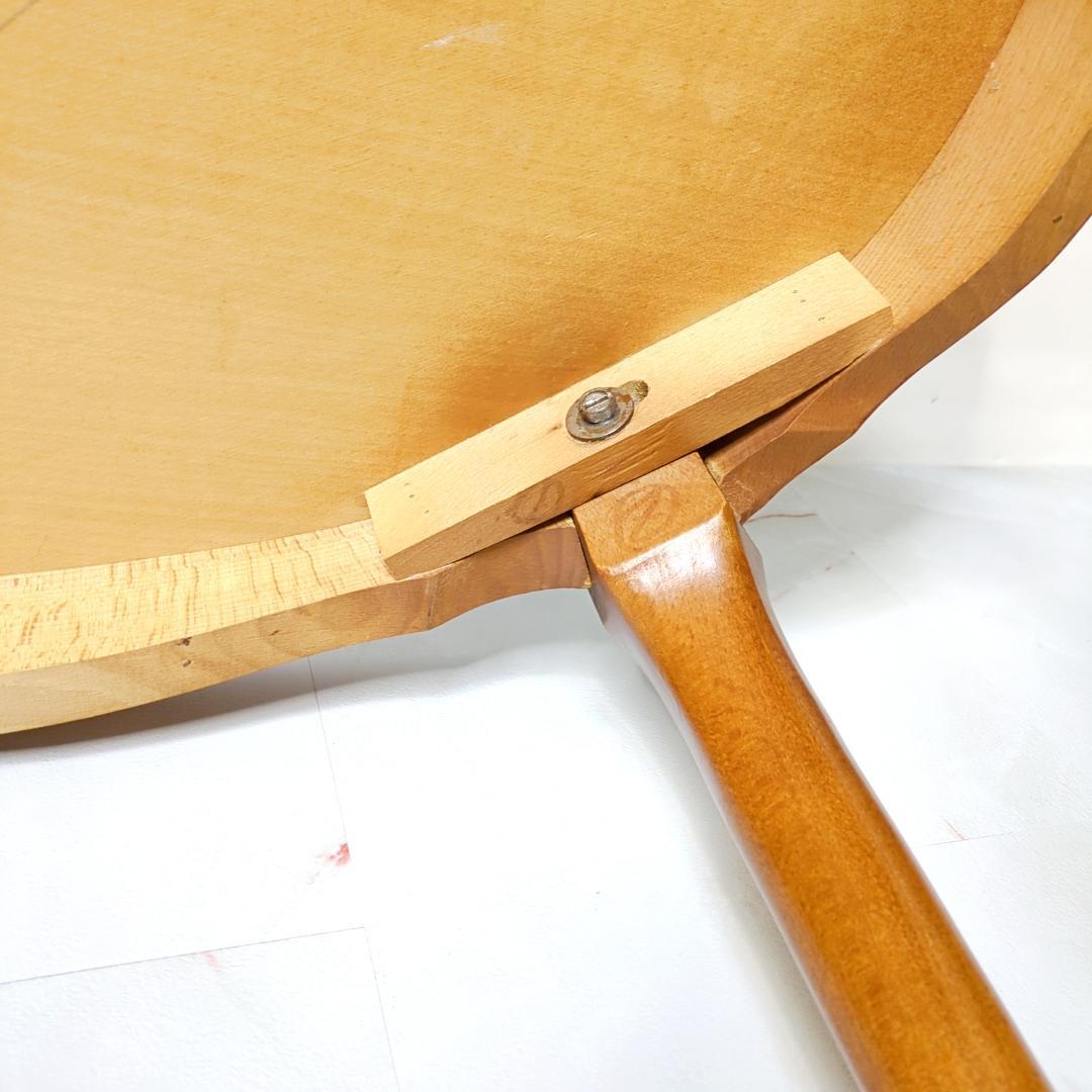 イタリア アンティーク センターテーブル 猫脚 象嵌 リビングテーブル 幅105