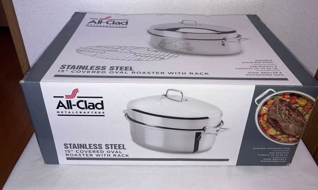 新品　All-Clad ステンレス オーバルロースター 15インチ