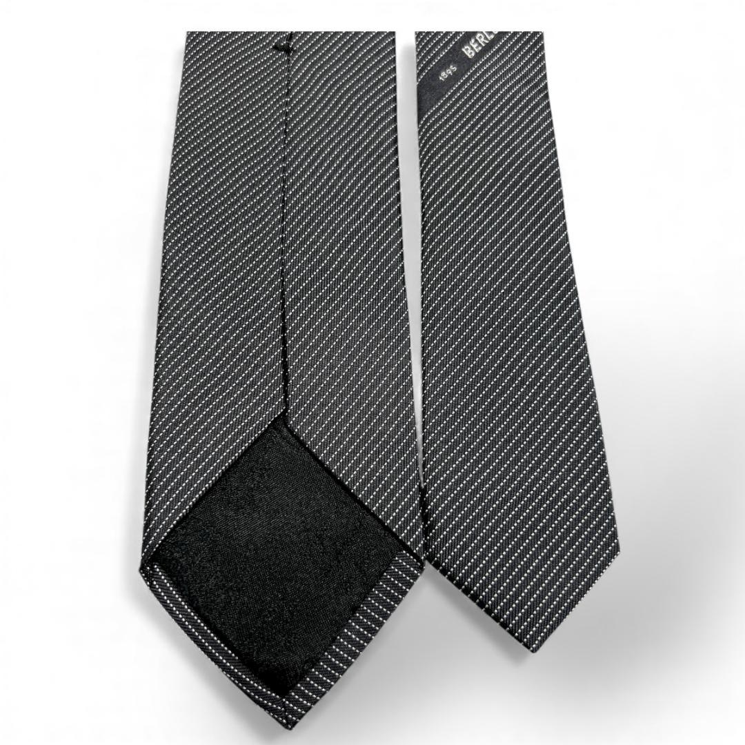 極美品　ベルルッティ ネクタイ カリグラフィ グレー系 高級シルク ナロータイ