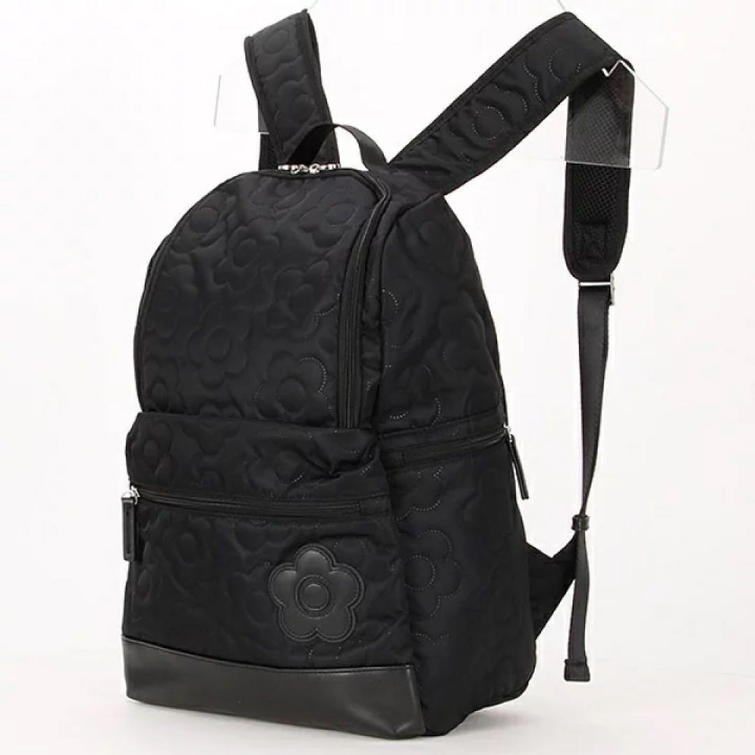 美品♡マリクワデイジーリュックバックパックブラック 花柄リュック