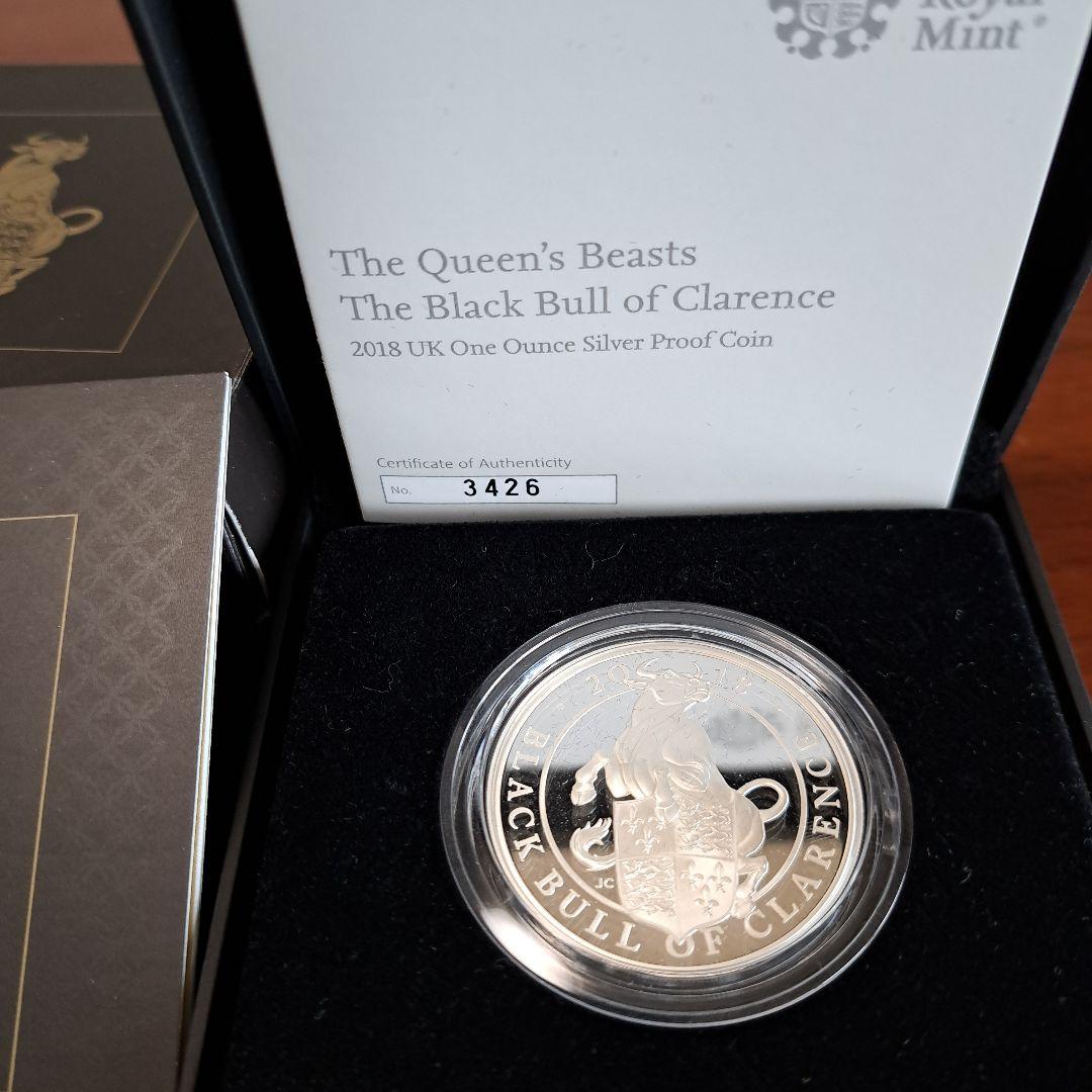 ⭐クイーンズビースト　ブラックブル　プルーフ銀貨ロイヤルミント１オンス　限定品