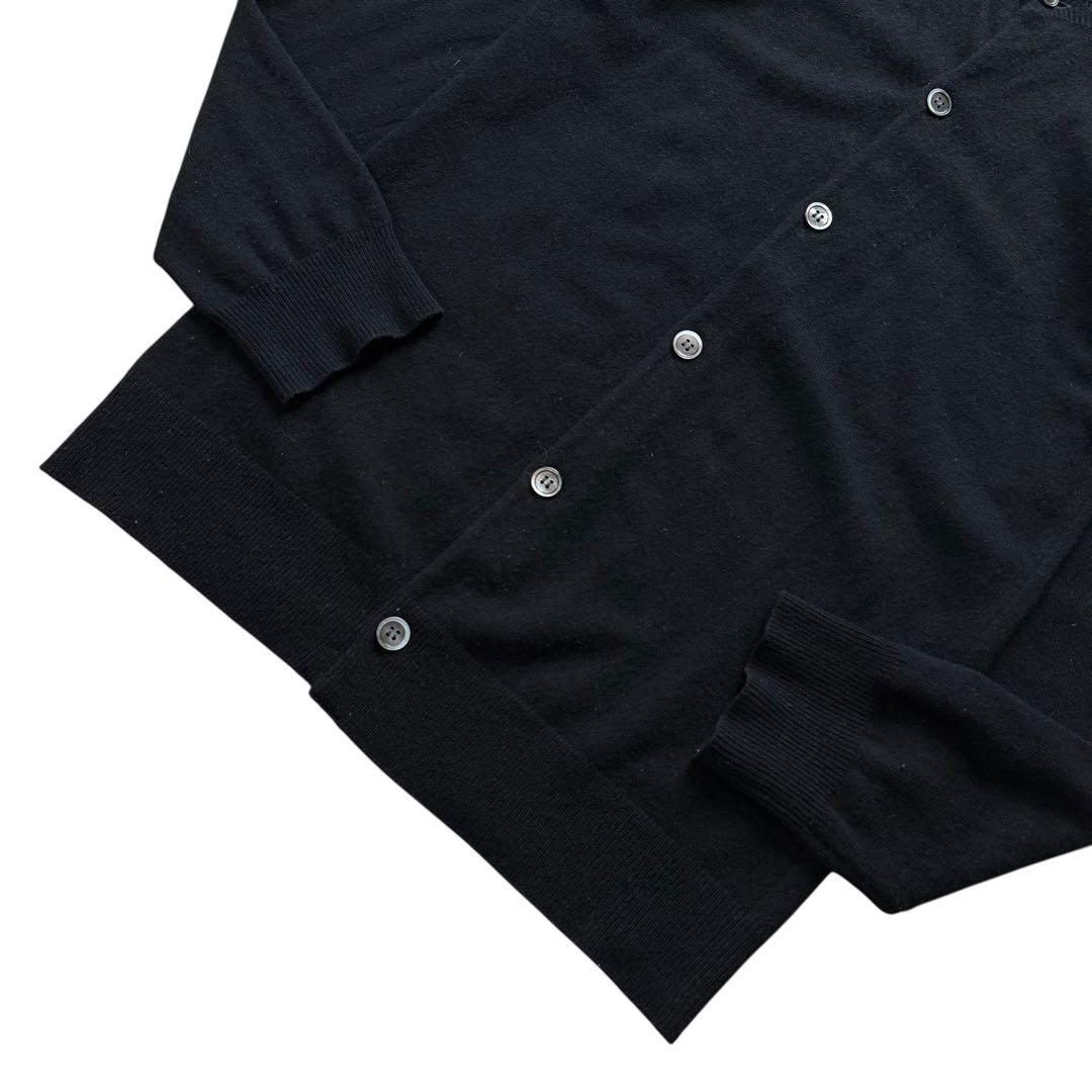 コムデギャルソンシャツ クルーネック 長袖 ロングカーディガン シェルボタン 黒