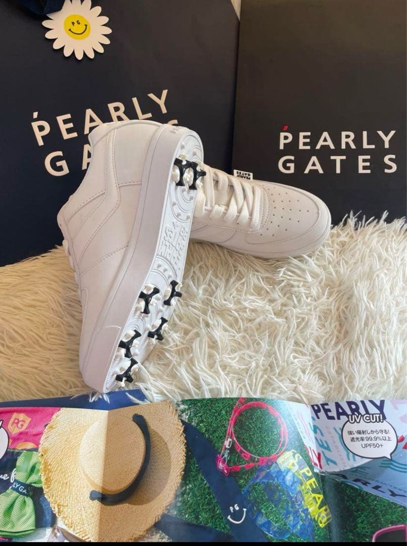 未使用新品PEARLYGATESゴルフシューズレディース ホワイトサイズ22.5