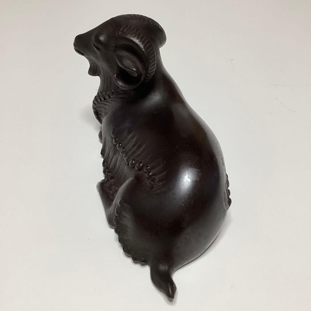 ☆人間国宝 ☆ 彫刻家 ☆ 香取正彦 ☆ 鋳銅　「羊」 置物　共箱　978g