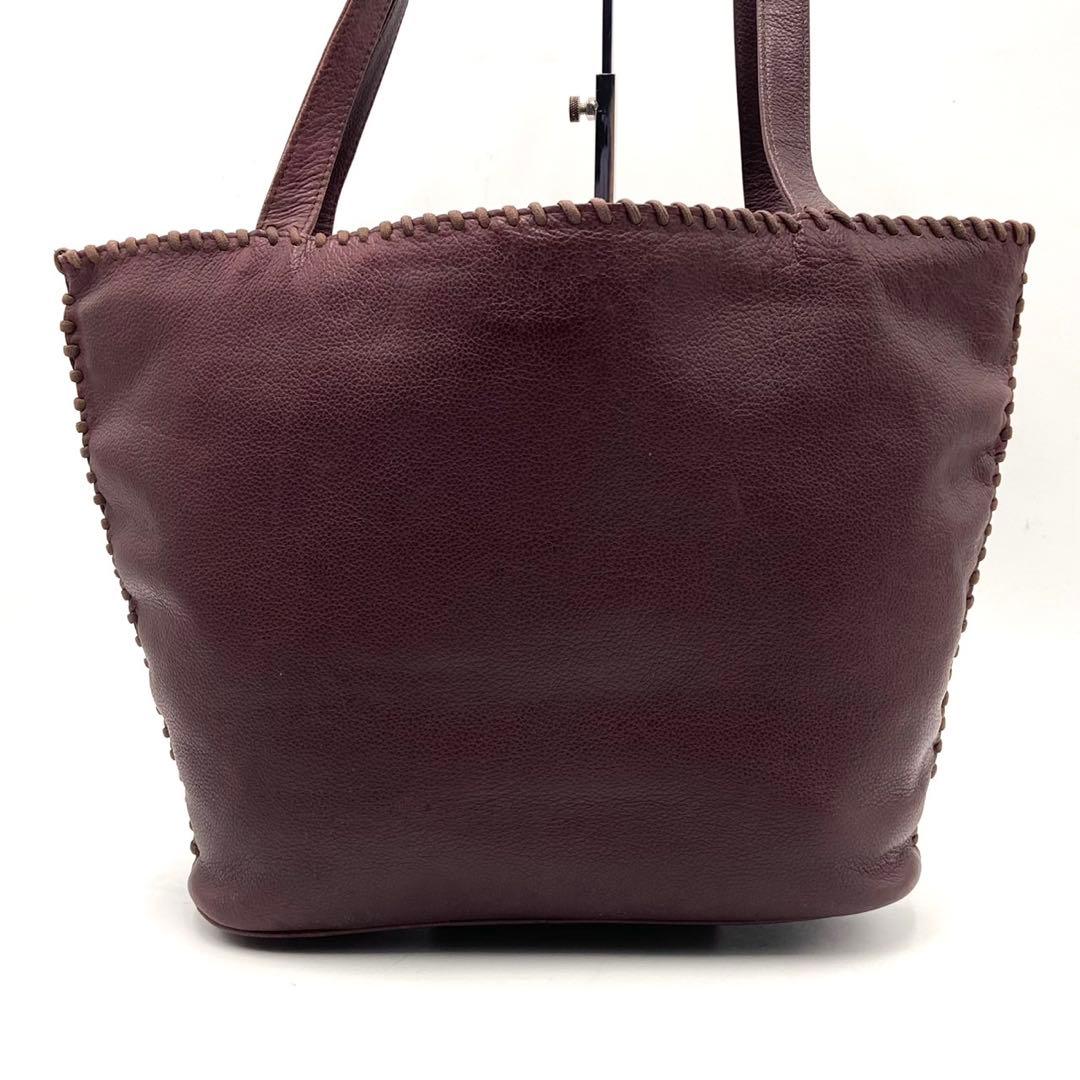 YSL トートバッグ 編み込み レザー ボルドー 肩掛け A4 レディース