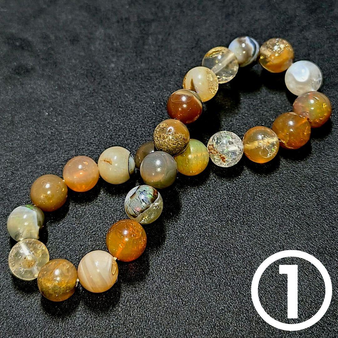 ★マルチプレシャスオパール 8-9ミリ珠 ブレスレット①(SA)