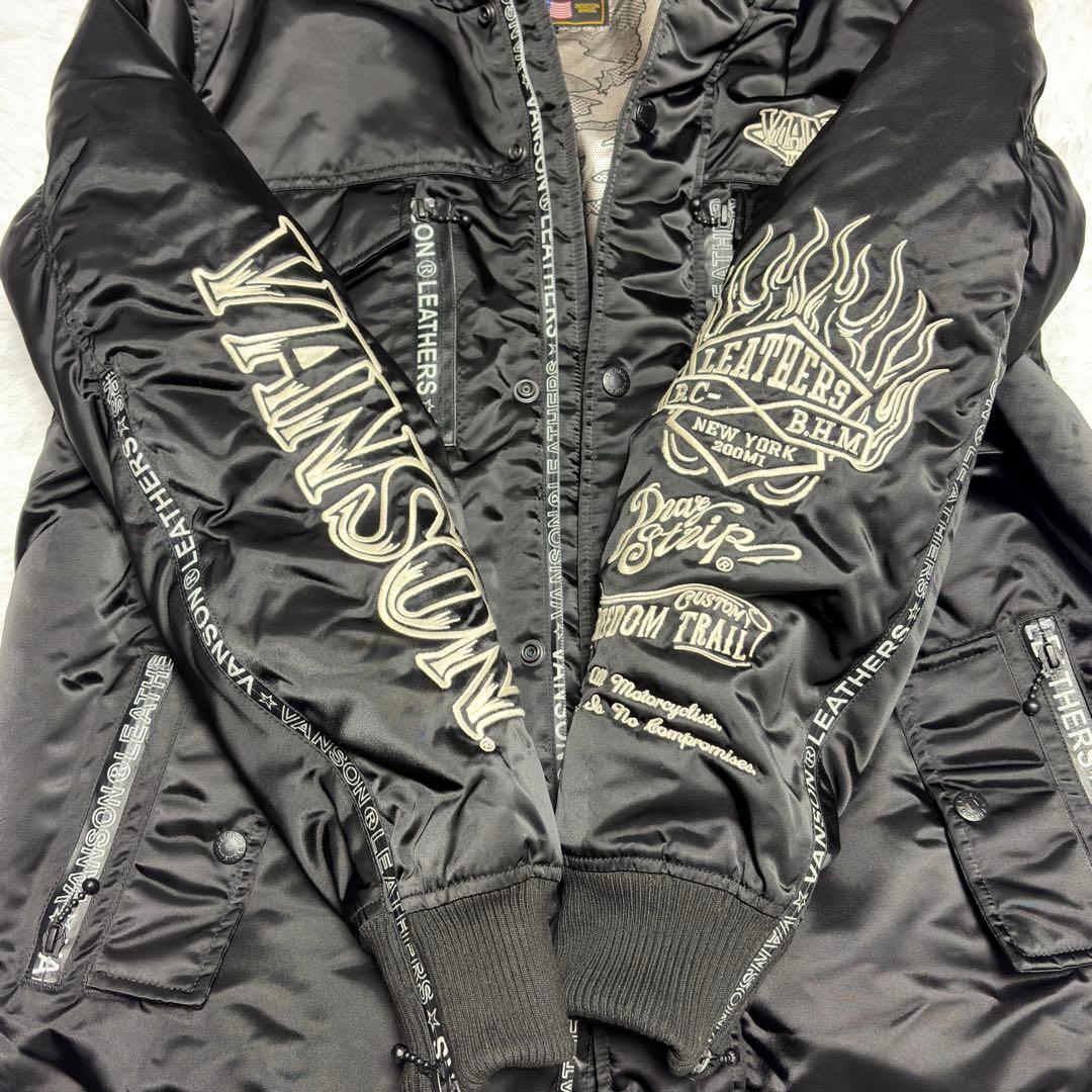VANSON フライトジャケット スカルnvjk-2004 N-3B 刺繍XXL