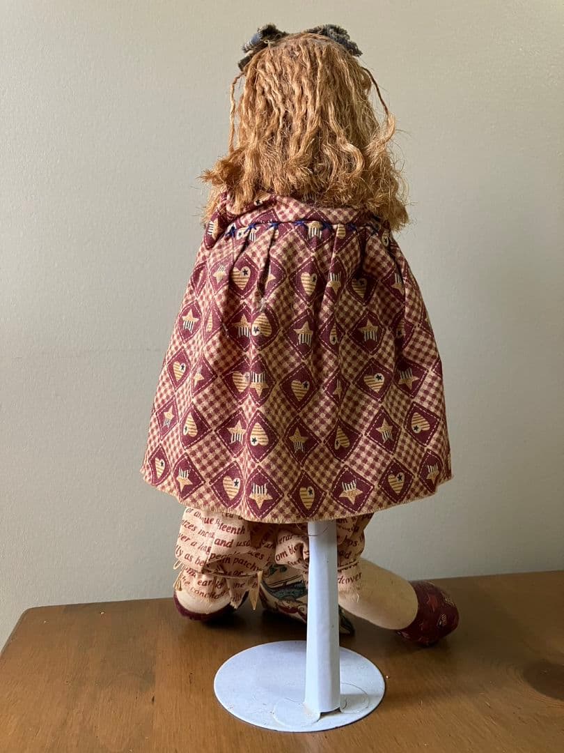 【手作り】カントリードール　麻紐髪のドール　オリジナルキャラクター