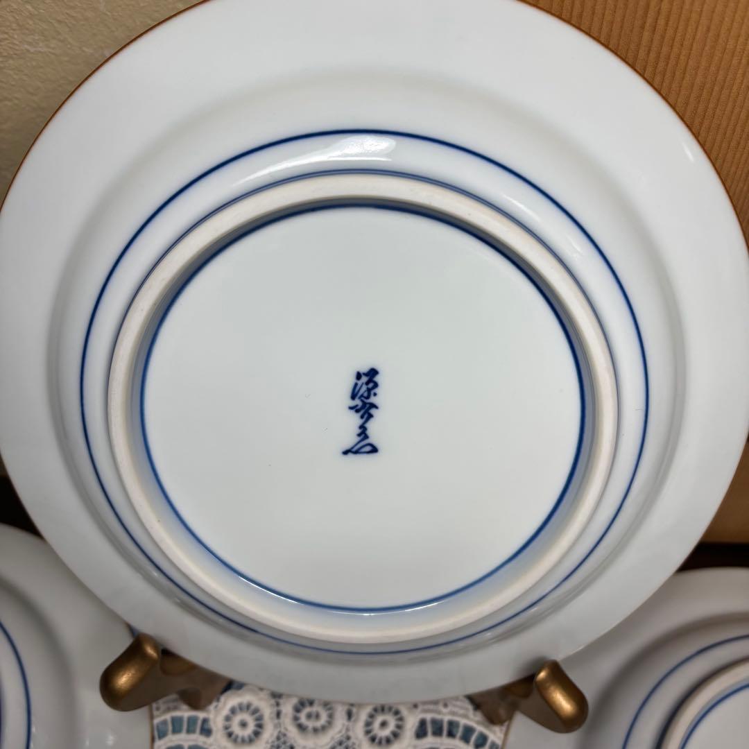 源右衛門窯　染付祥瑞手　約１８ｃｍ　中皿　5枚1セット　美品　木箱入り