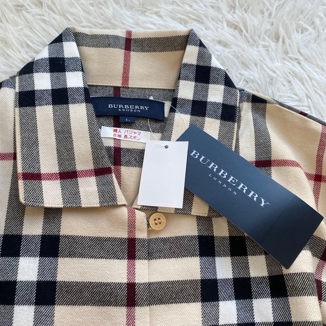 新品タグ付　バーバリーロンドン　セットアップ　ノバチェック　ベージュ　パジャマL