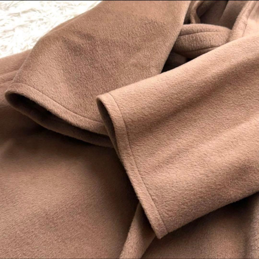 極美品 Max Mara ピュアウール リアルト ロングコート キャメル ベルト