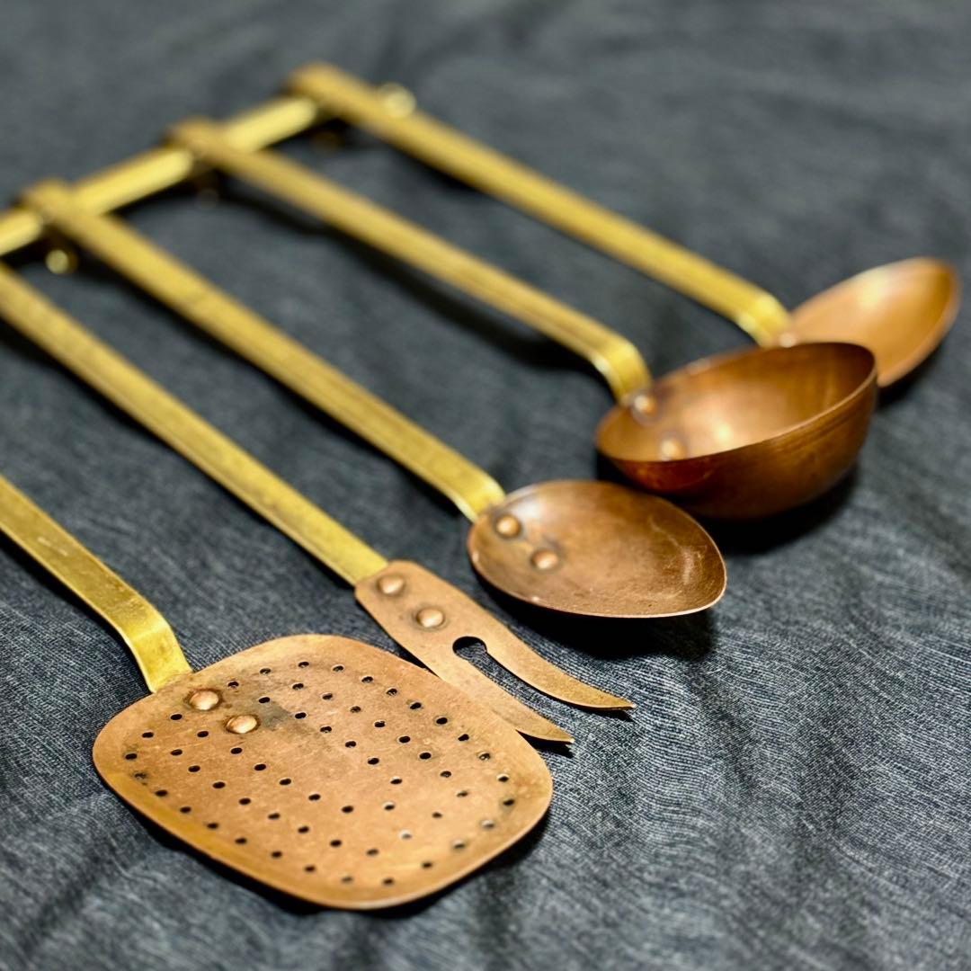 フランス アンティーク キッチンツール5点＋ハンガーセット