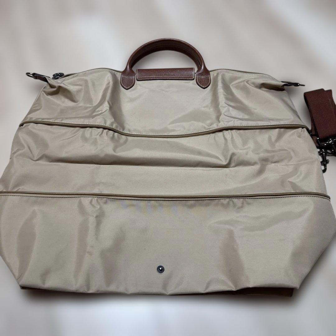 ロンシャンベージュ ナイロンレザーボストンバッグトラベルバッグショルダー付き