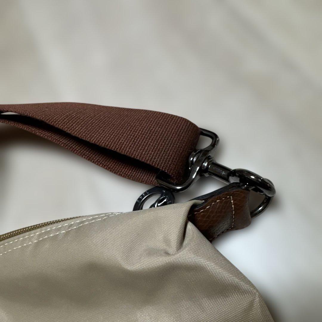 ロンシャンベージュ ナイロンレザーボストンバッグトラベルバッグショルダー付き