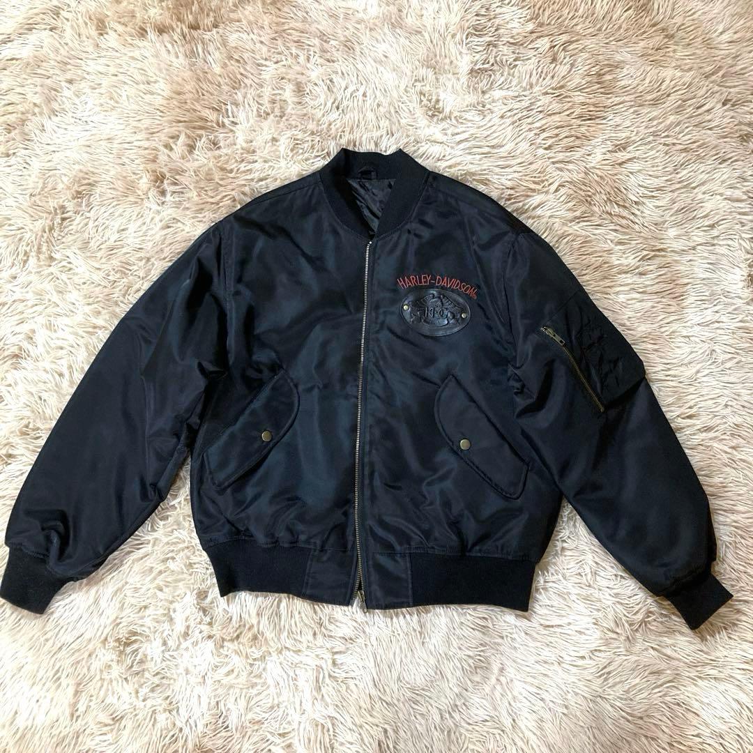 【希少ヴィンテージ】ハーレー H.O.G MA-1 イーグルタグ / 黒 / L