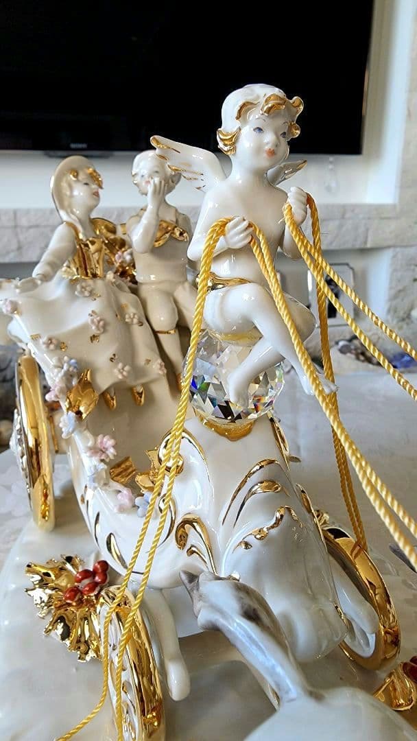 アンティーク イタリア カポデモンテ フィギュリン フィギュア リヤドロ 天使