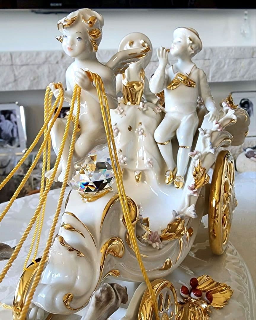 アンティーク イタリア カポデモンテ フィギュリン フィギュア リヤドロ 天使
