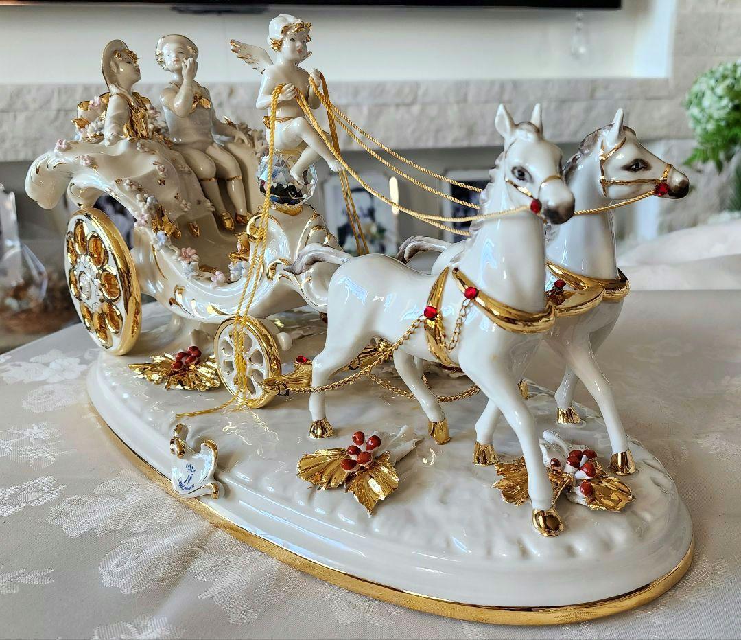 アンティーク イタリア カポデモンテ フィギュリン フィギュア リヤドロ 天使