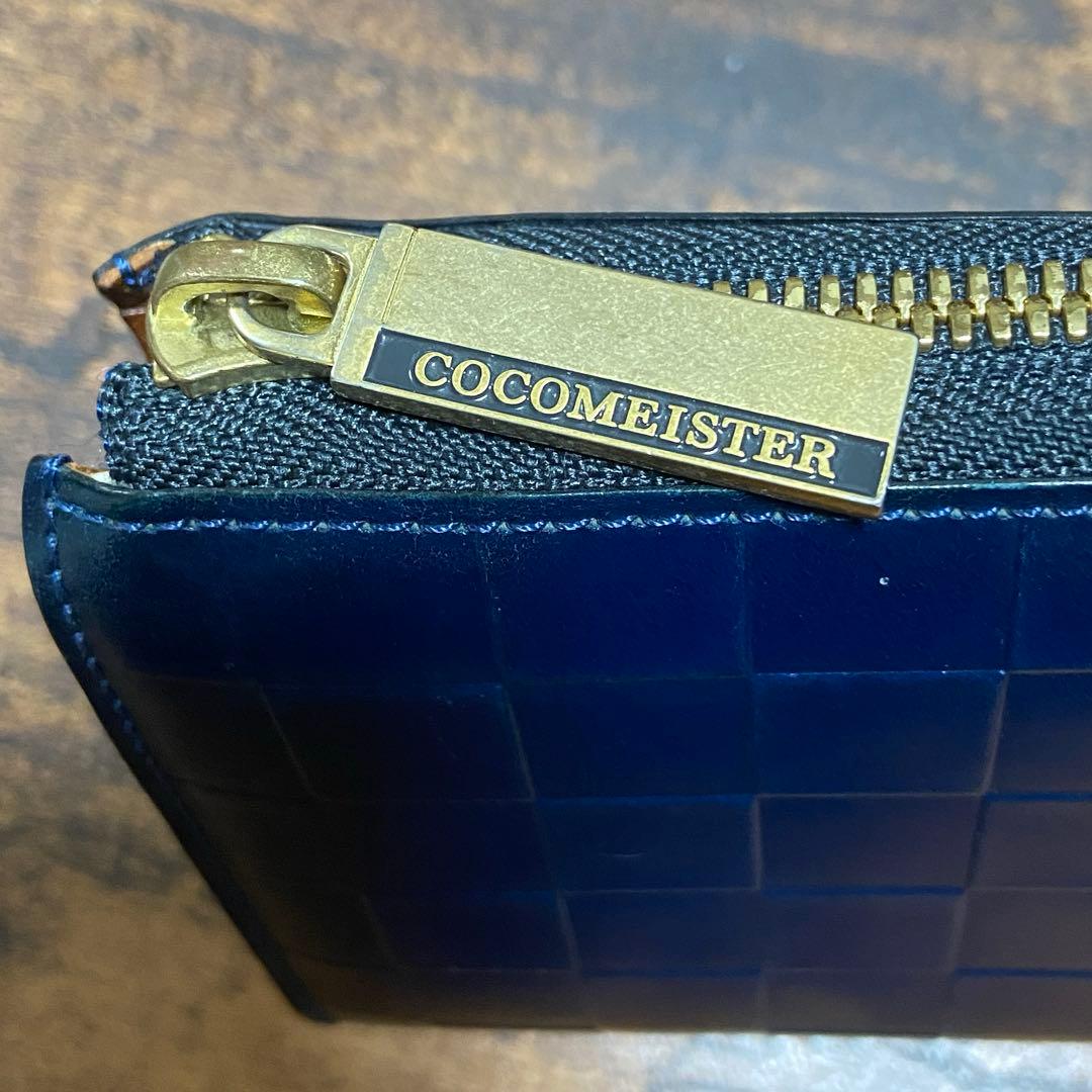 COCOMEISTERチェスボード・クイーン　ラウンド長財布 メンズ コードバン