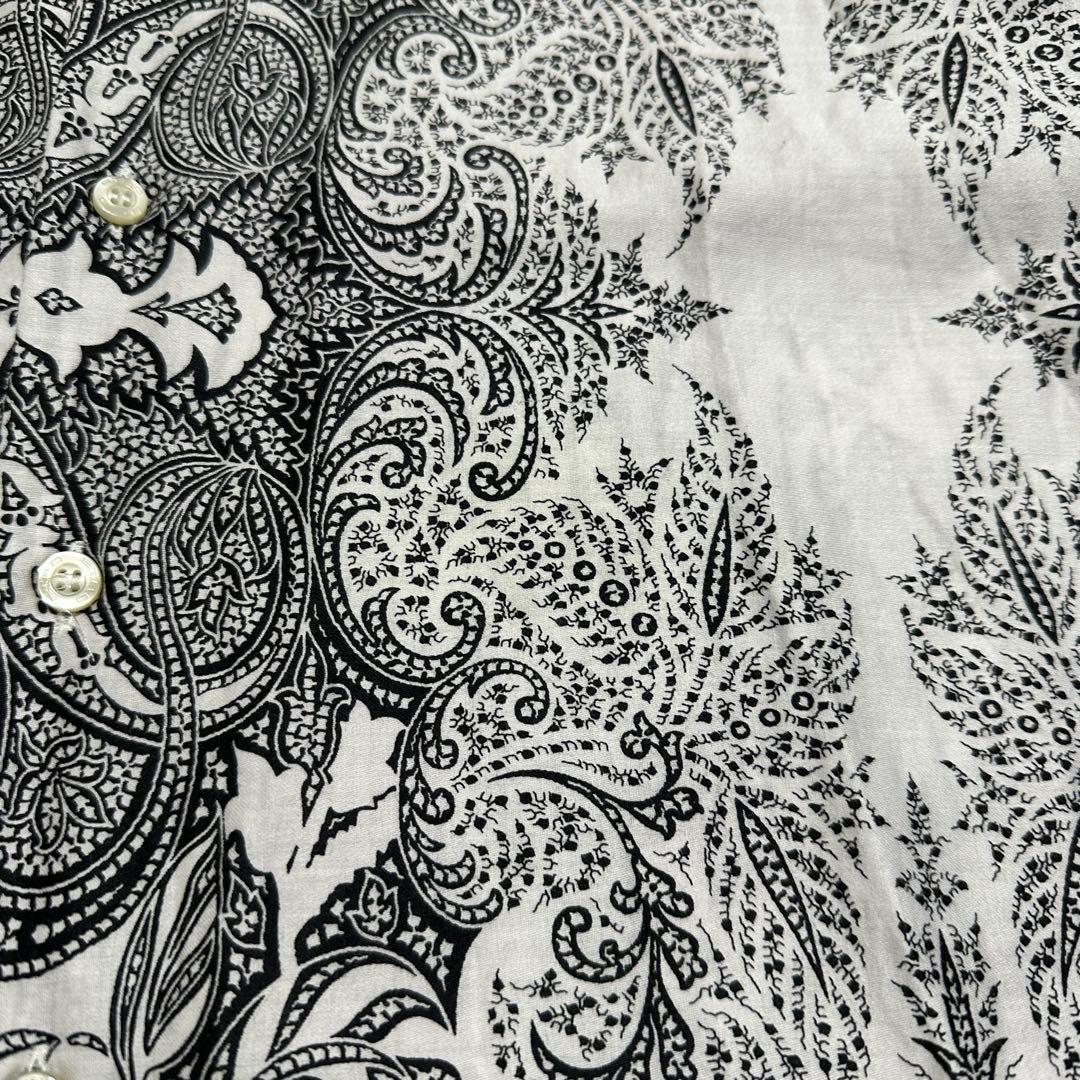 専用★メンズM✨ETRO エトロ　ペイズリー長袖総柄シャツ　ホワイト　白