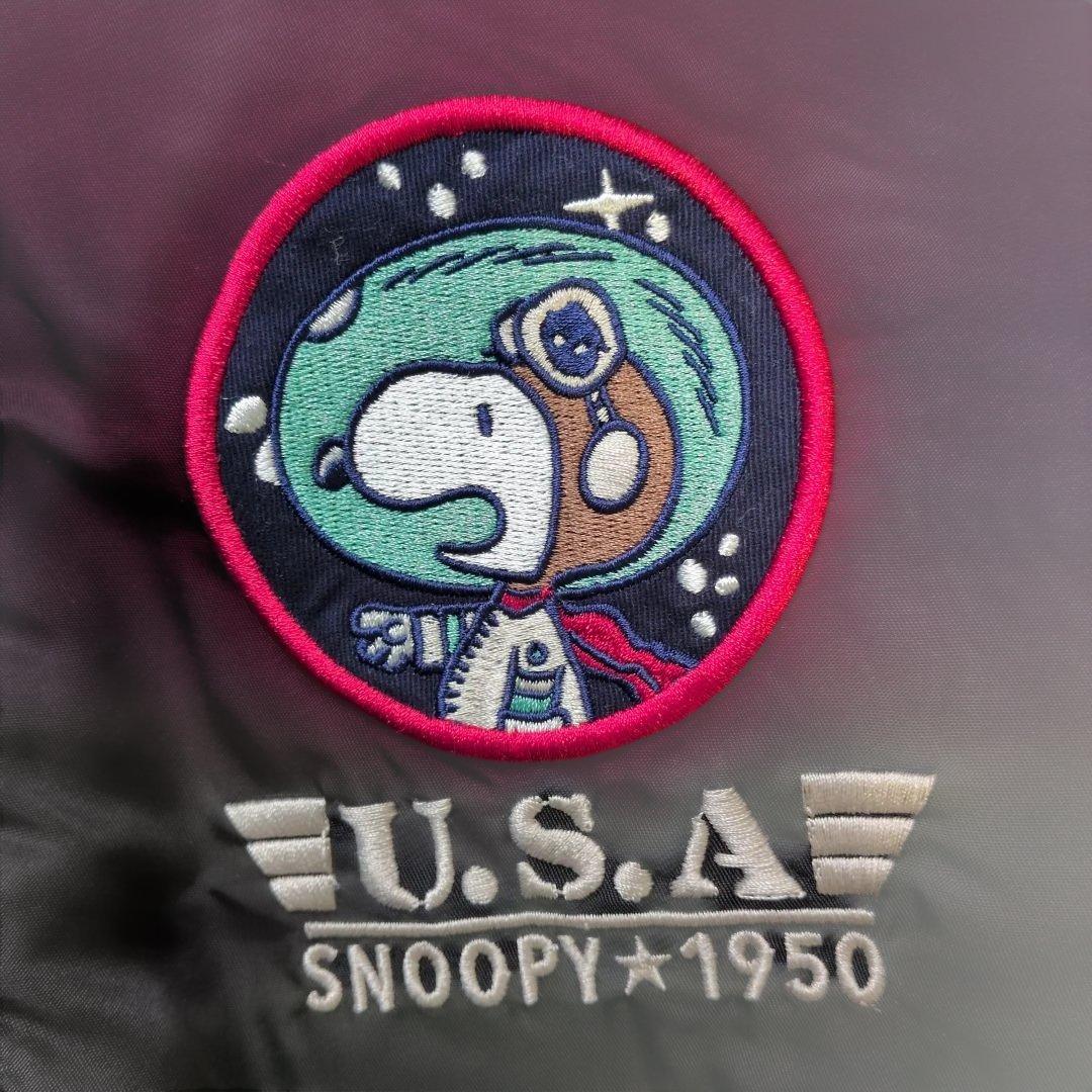 【新品】スヌーピー MA-1 フライトジャケット 黒 L メンズ アストロ
