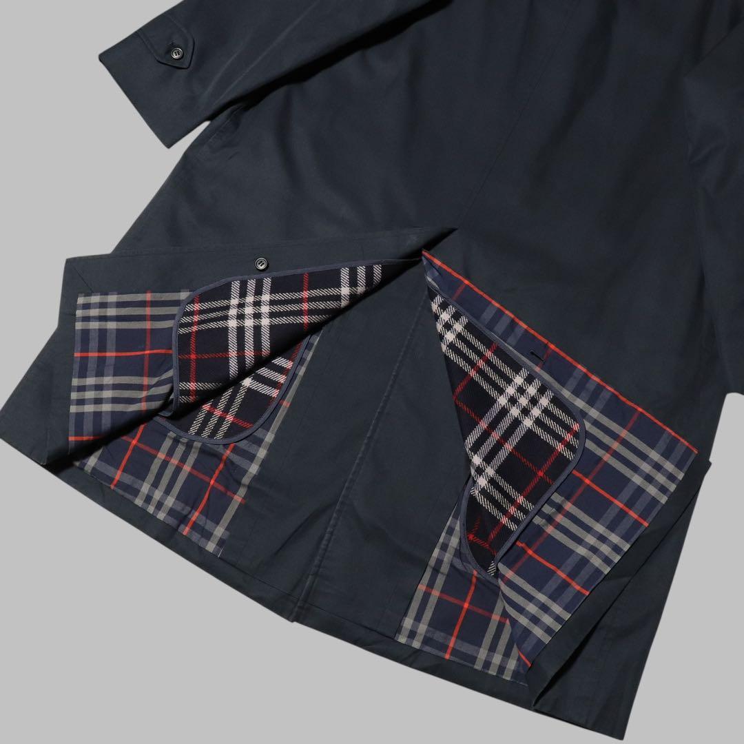 BURBERRY★ステンカラーコート★ノバチェック ライナー★ネイビー★90s