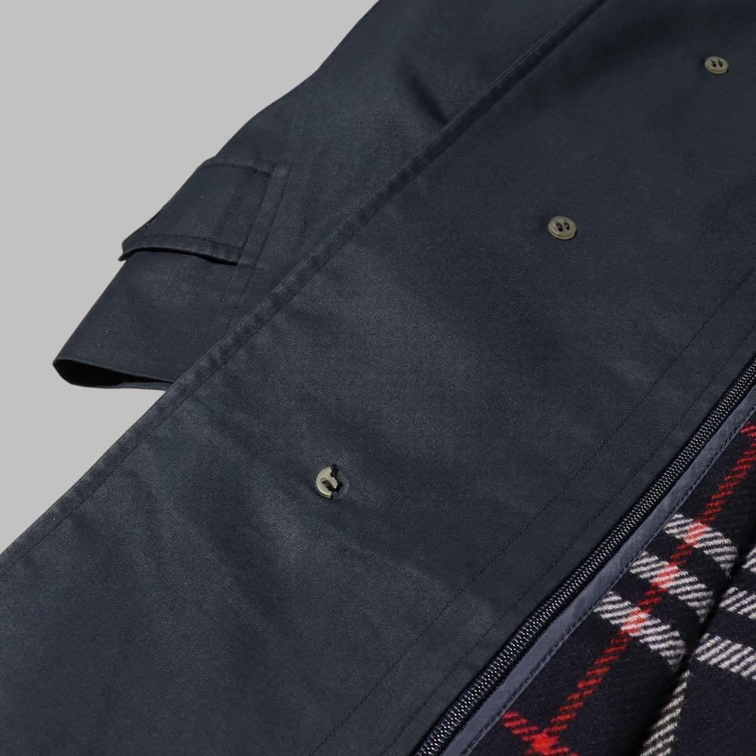 BURBERRY★ステンカラーコート★ノバチェック ライナー★ネイビー★90s