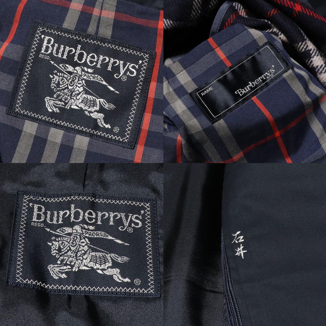 BURBERRY★ステンカラーコート★ノバチェック ライナー★ネイビー★90s