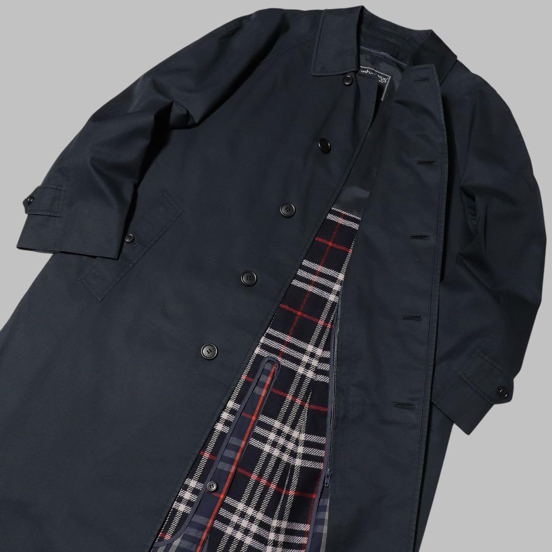 BURBERRY★ステンカラーコート★ノバチェック ライナー★ネイビー★90s