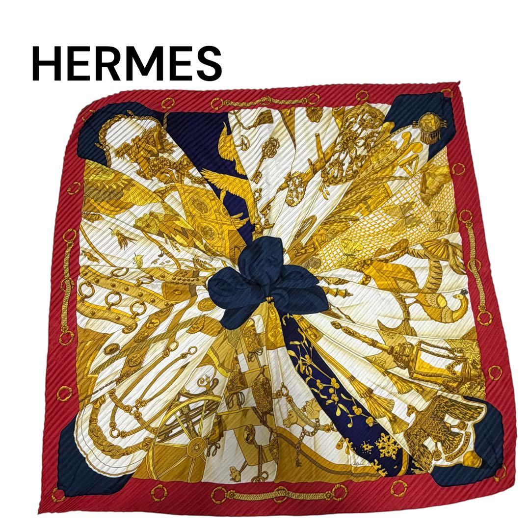 HERMES Soleil de Soie カレ90 プリセ シルクスカーフ