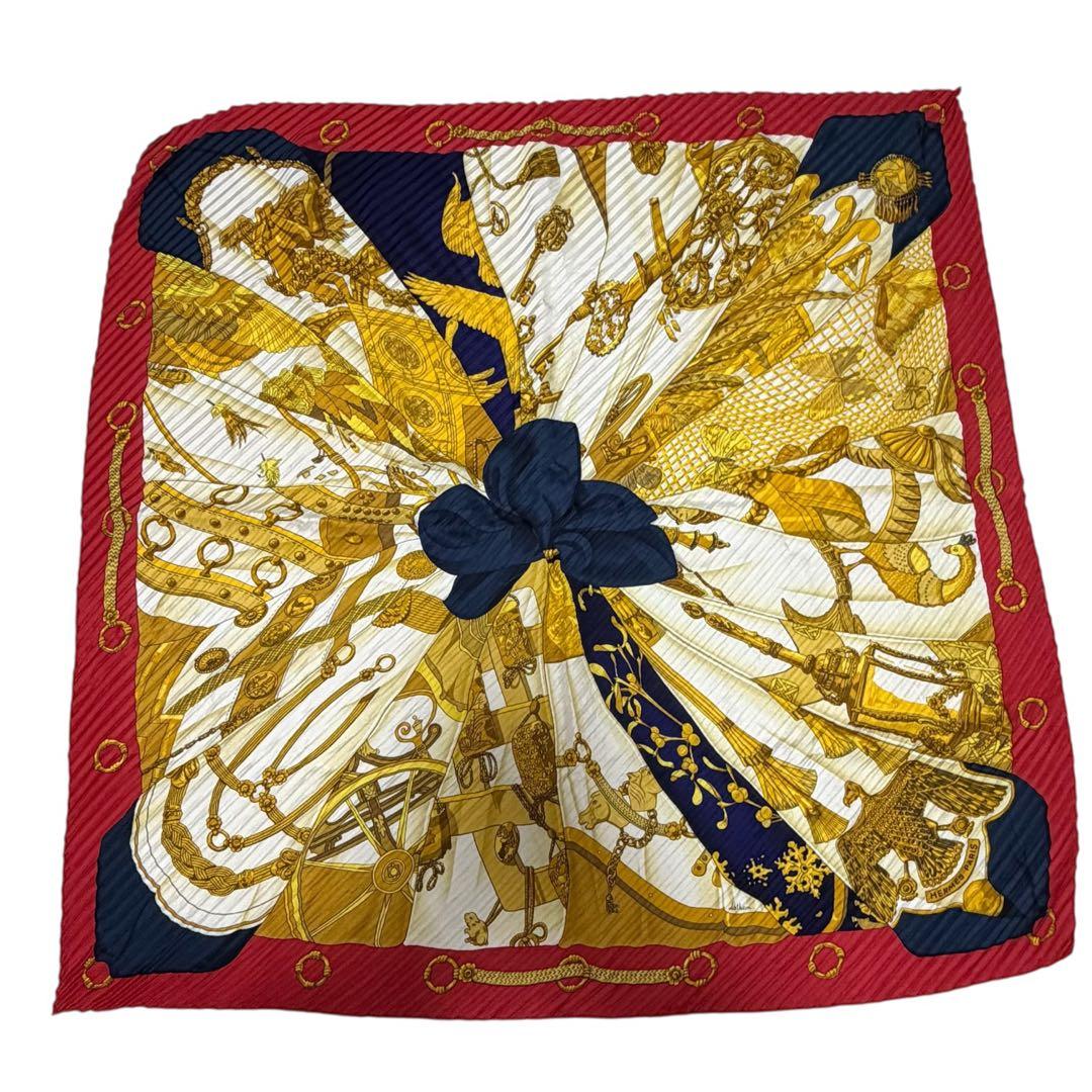 HERMES Soleil de Soie カレ90 プリセ シルクスカーフ