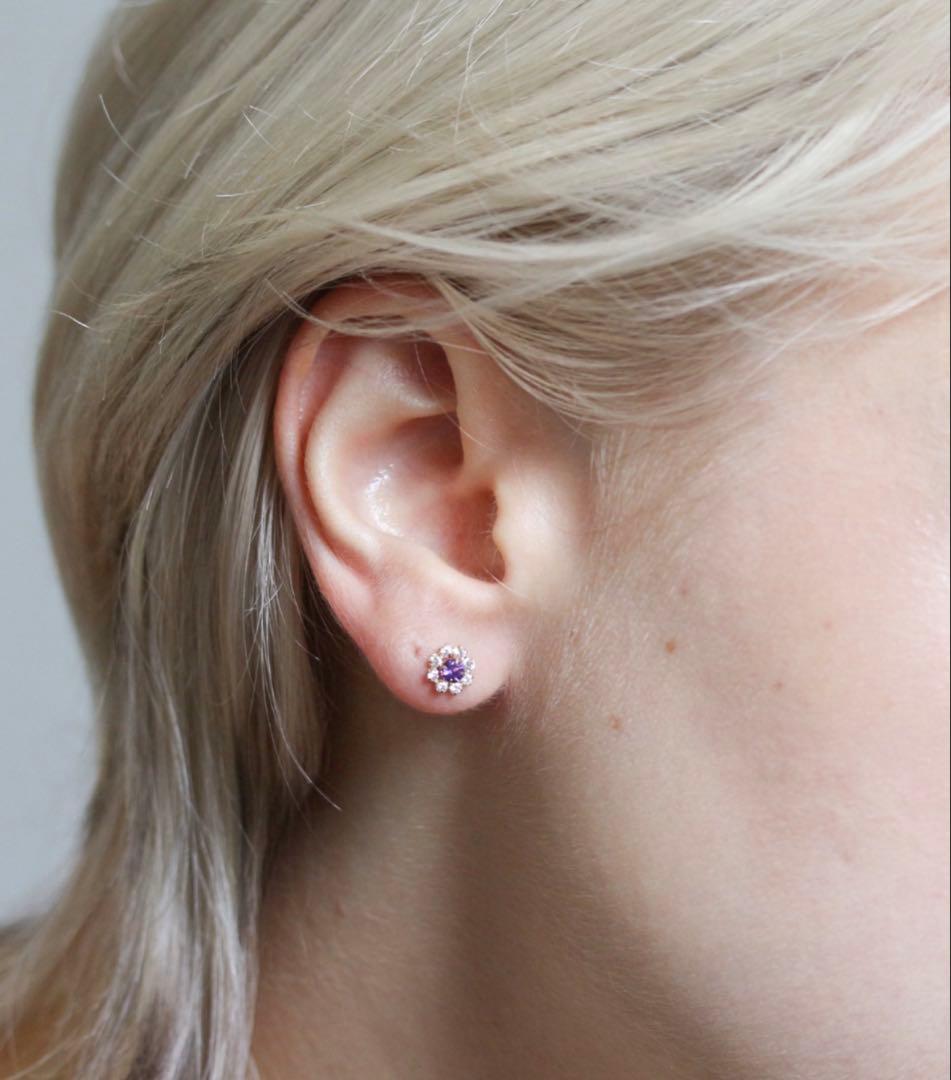 【cui-cui】（新品）K10YGダイヤモンド、K10片耳ピアス2個セット