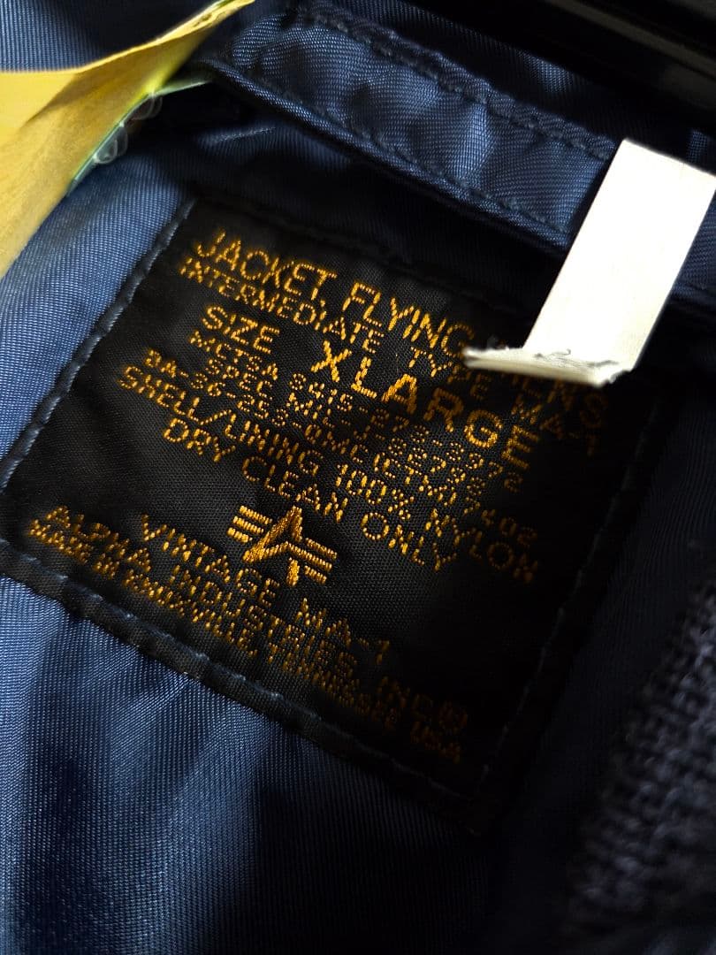 q*2様 希少サイズ 50s 復刻 USA製 ALPHA MA-1 ネイビー X