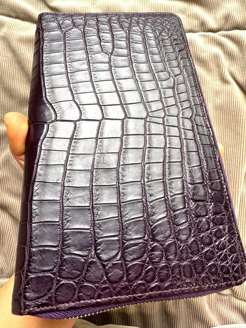 めちゃ贅沢！　クロコダイル　ポロサス　オーガナイザー　　パープルマット