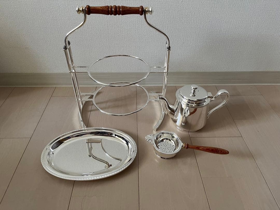 【高級銀器】クリアライトシルバー ティーセット4点未使用