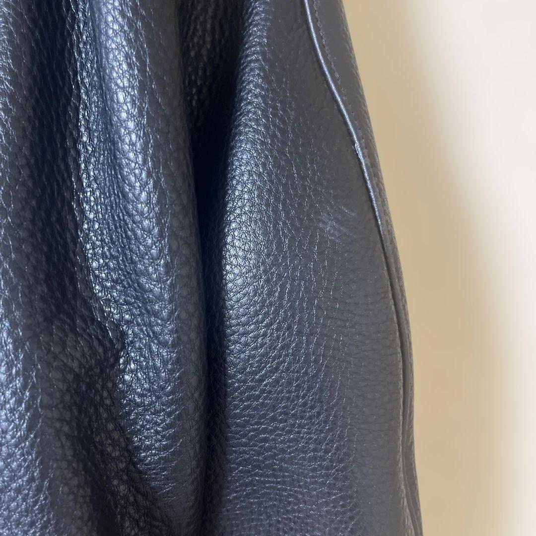 【美品】カドヤ　レザージャケット　LL 黒　※ネーム等入り