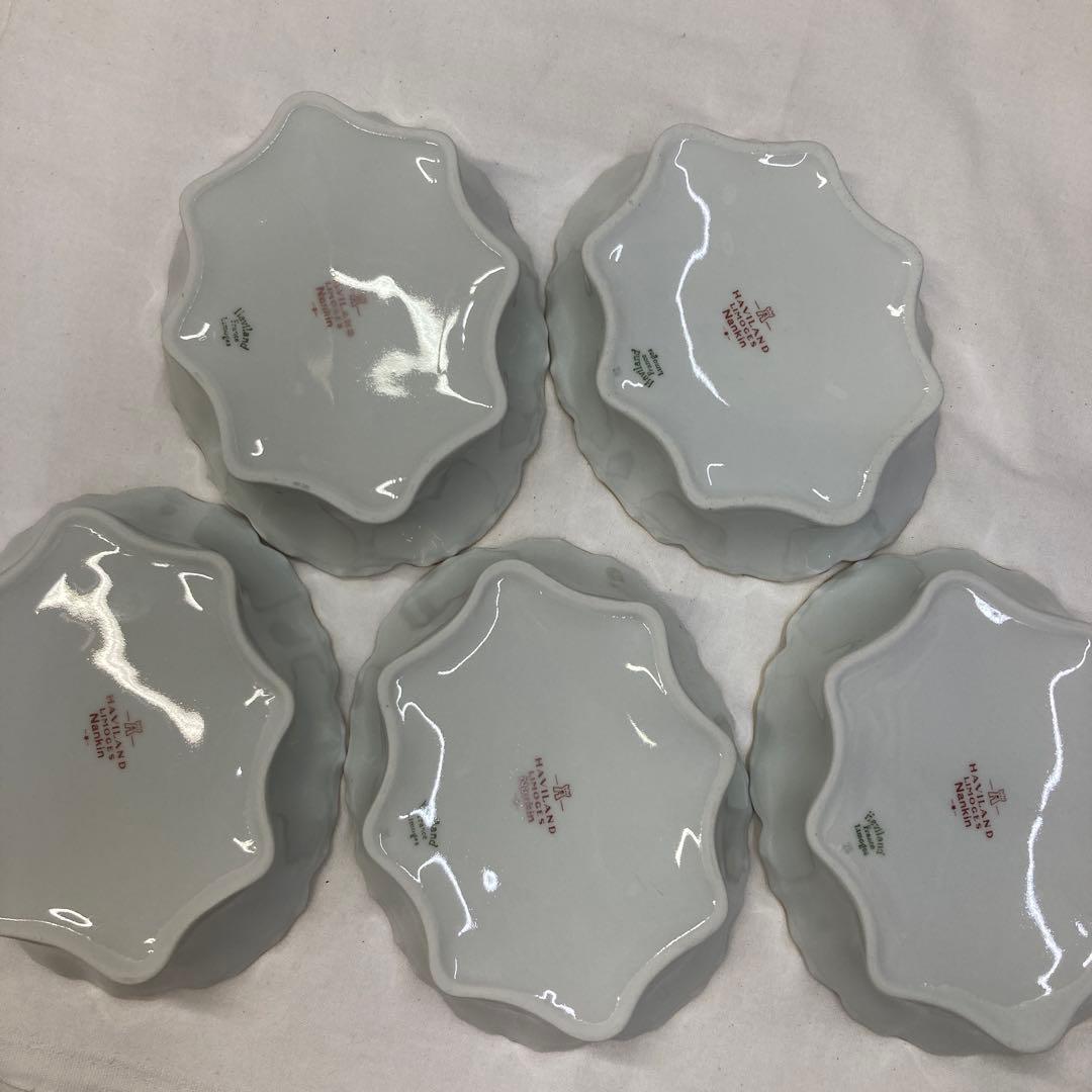 haviland Nankin 青い花柄陶器皿5枚セット