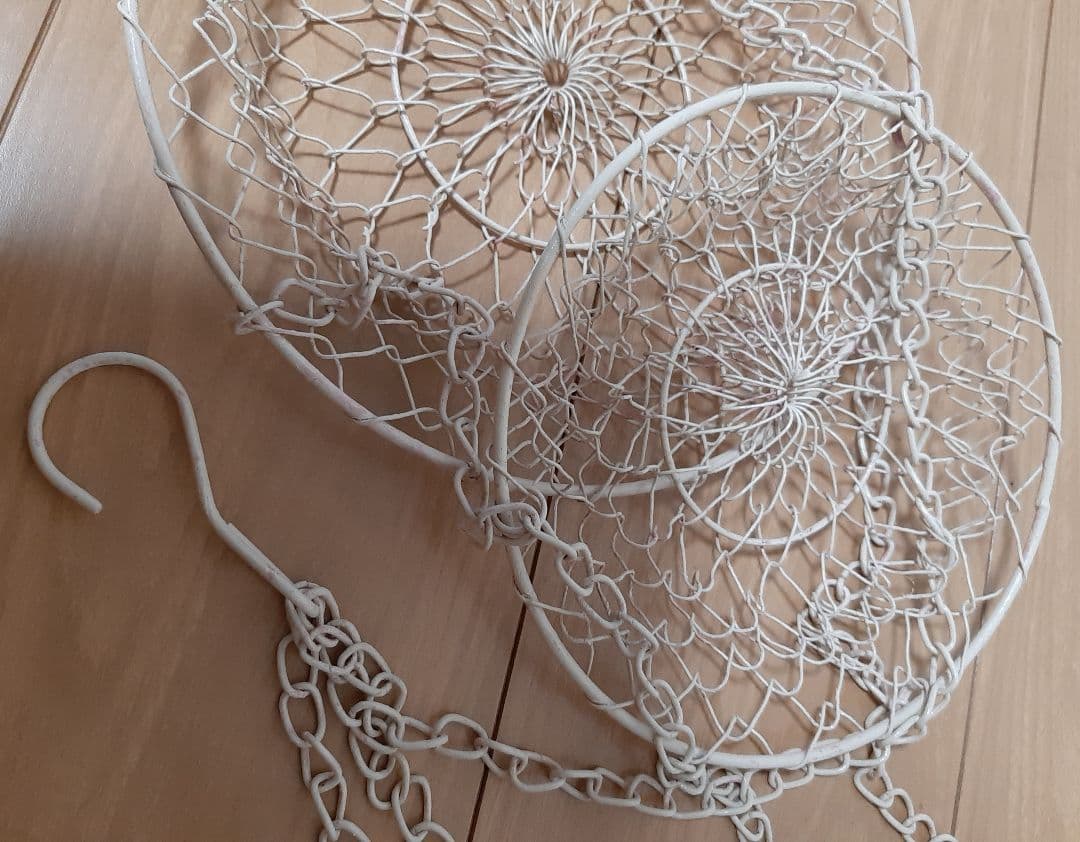 無印良品 ステンレスワイヤーバスケット　ラタン　藤　バスケット カゴ 収納雑貨