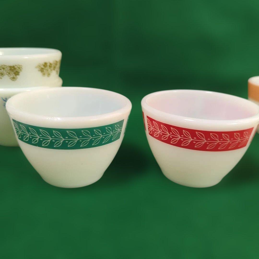 パイレックス コーニング ミルクガラス カスタードカップ 7個セット 1個欠け有