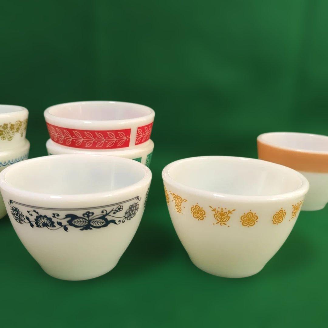 パイレックス コーニング ミルクガラス カスタードカップ 7個セット 1個欠け有